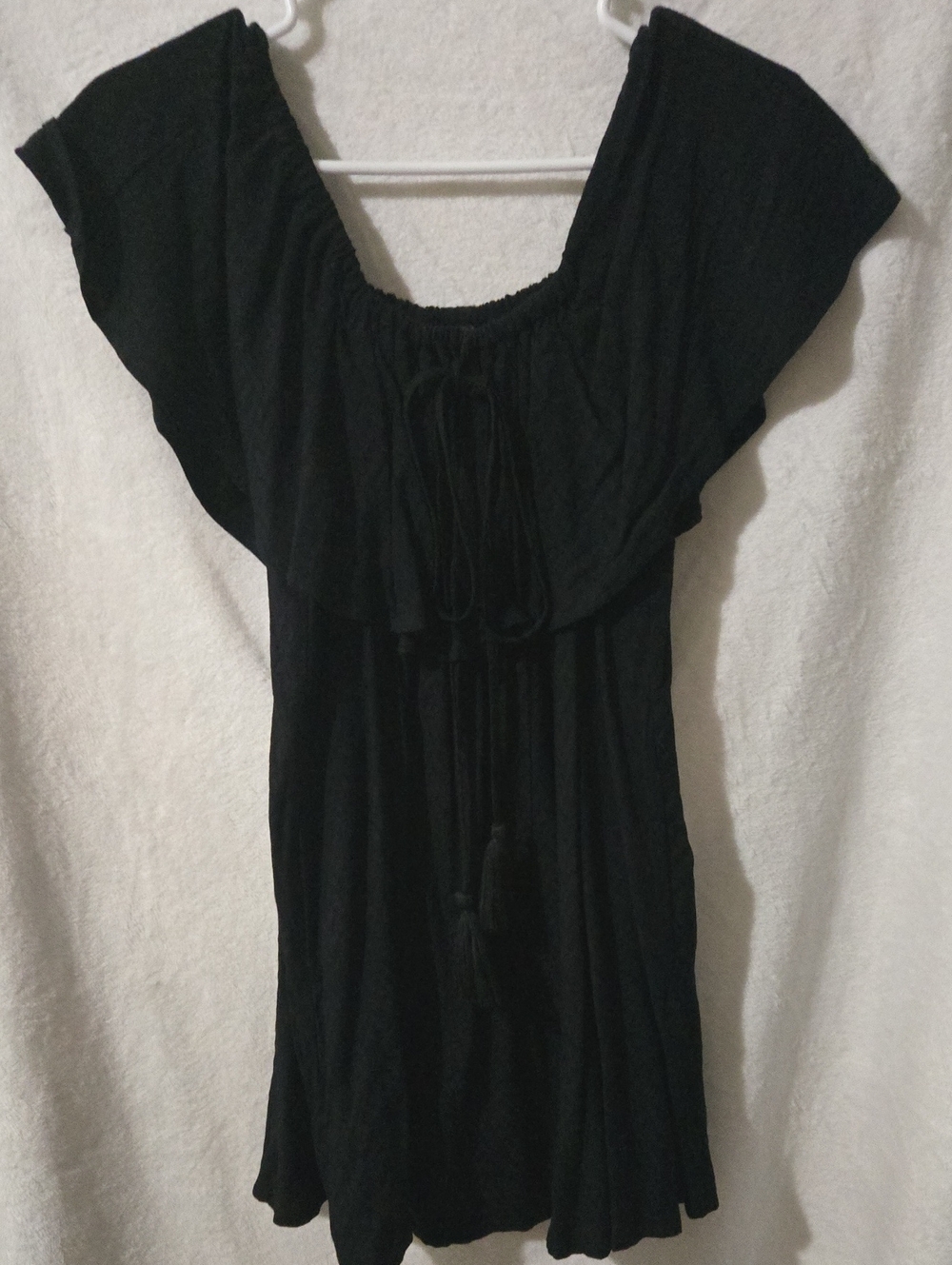 Nasty Gal Black Off-Shoulder Ruffle Dress